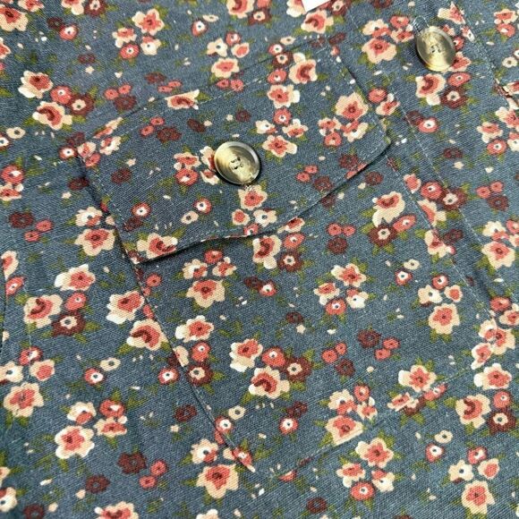 Baltic Born Button Up Shirt Shacket Womens Large Floral Long Sleeves collar new - Picture 2 of 11